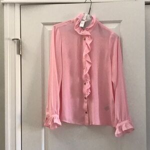 J Crew ruffle collar button up shirt 2 NWT